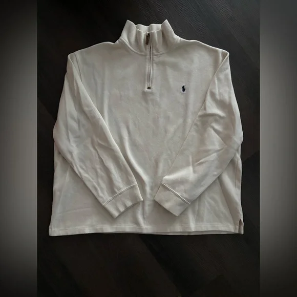 Ralph Lauren Men’s Cream White Polo Half Zip Sweater Pullover Sz XXL - Picture 3 of 4
